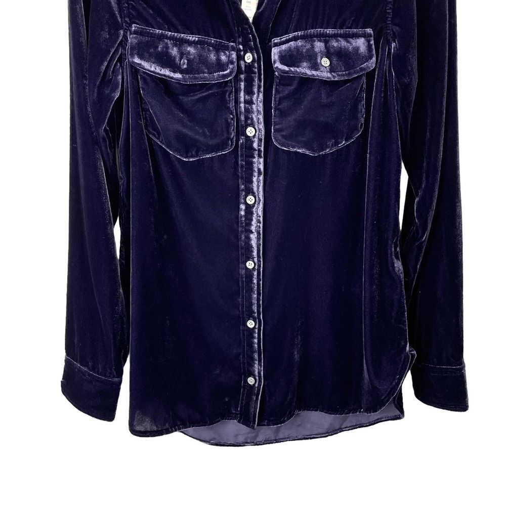 NEW J.‎ Crew Classic-fit velvet button down shirt Size 00  BN140  dark purple - Picture 6 of 9